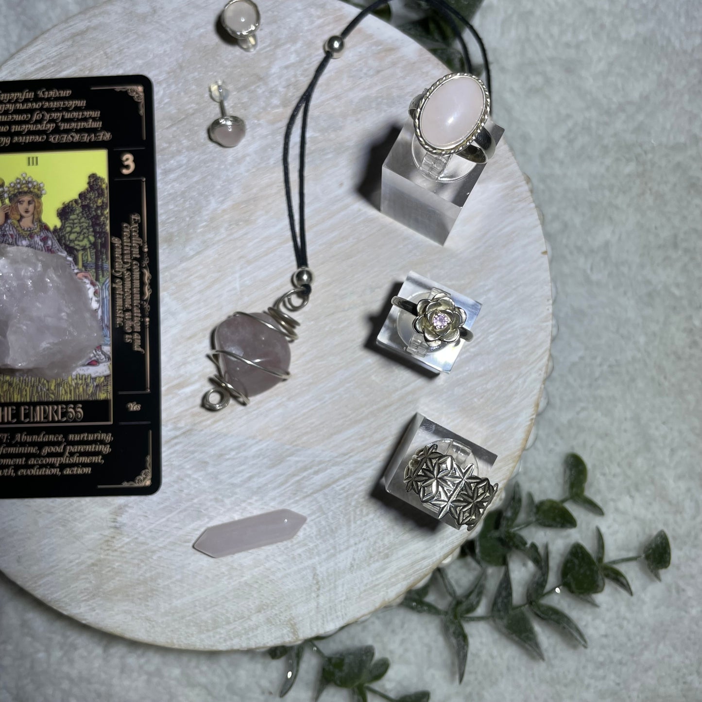 Silver ring with Rose Quartz Stone
