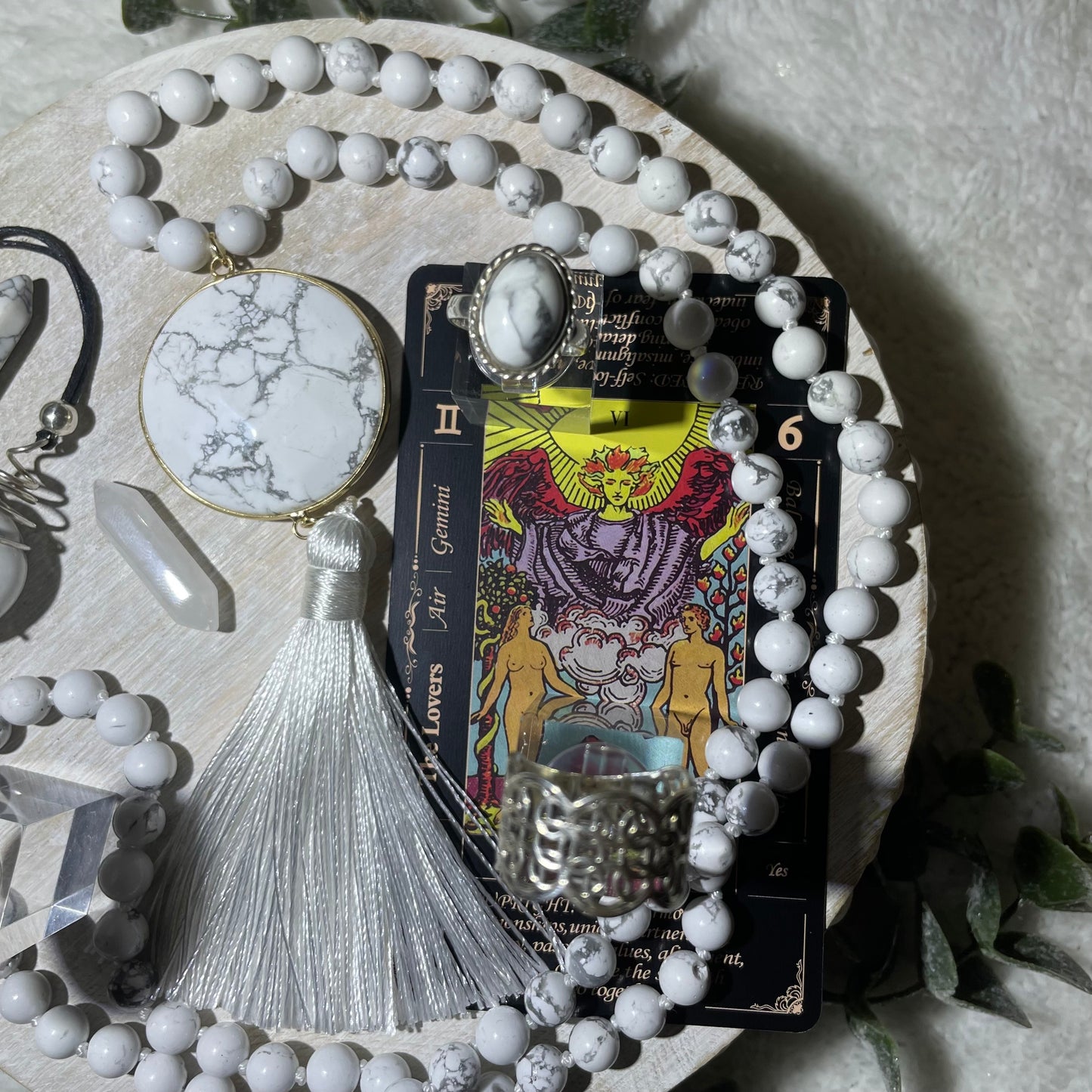 925 Silver and Howlite Gemastone. Fine art handmade