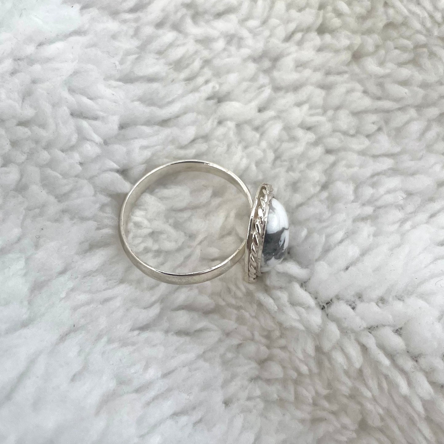 925 Silver and Howlite Gemastone. Fine art handmade