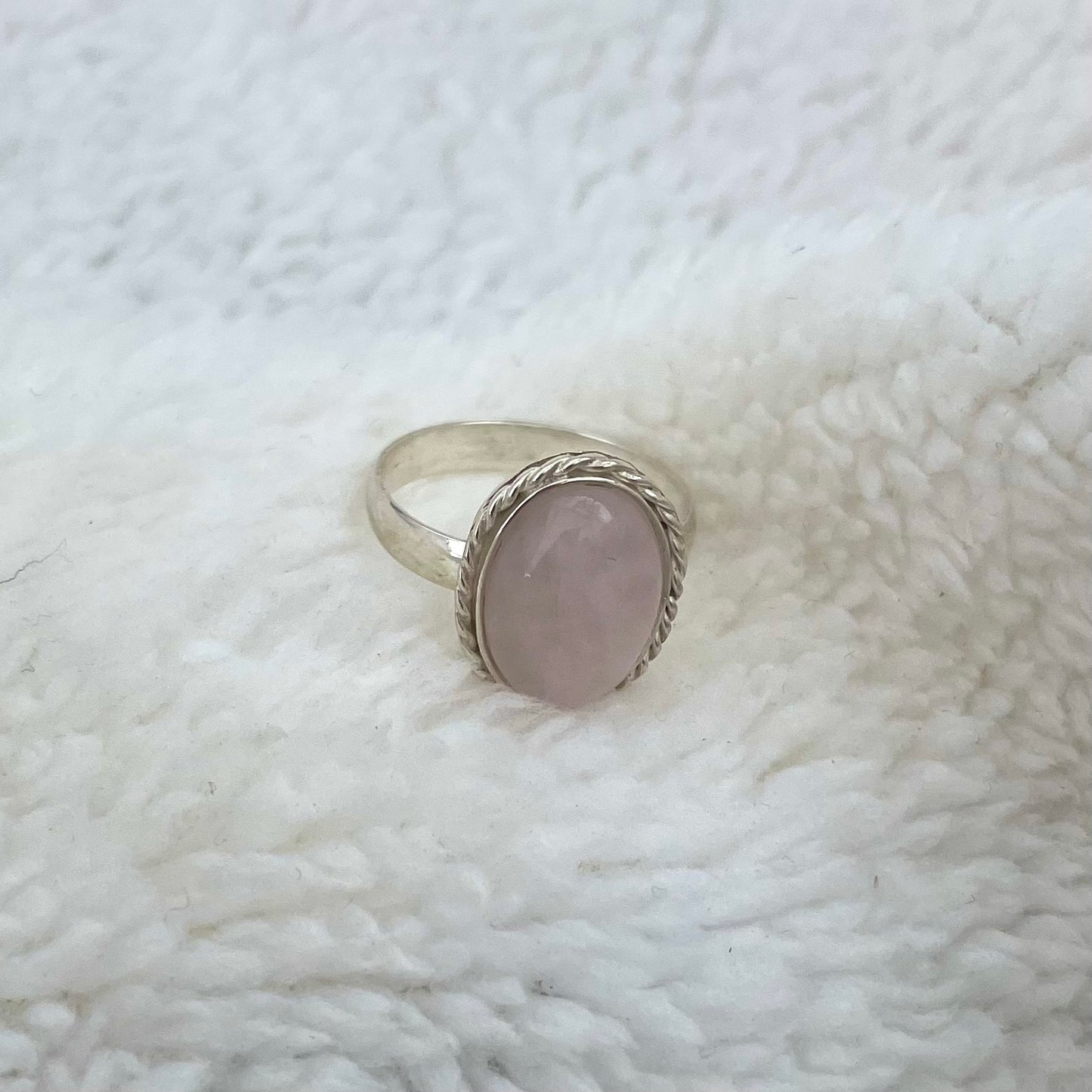 Silver ring with Rose Quartz Stone