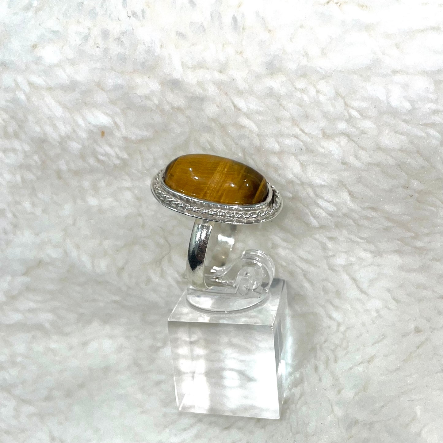 Silver and Tiger Eyes Gemastone Ring