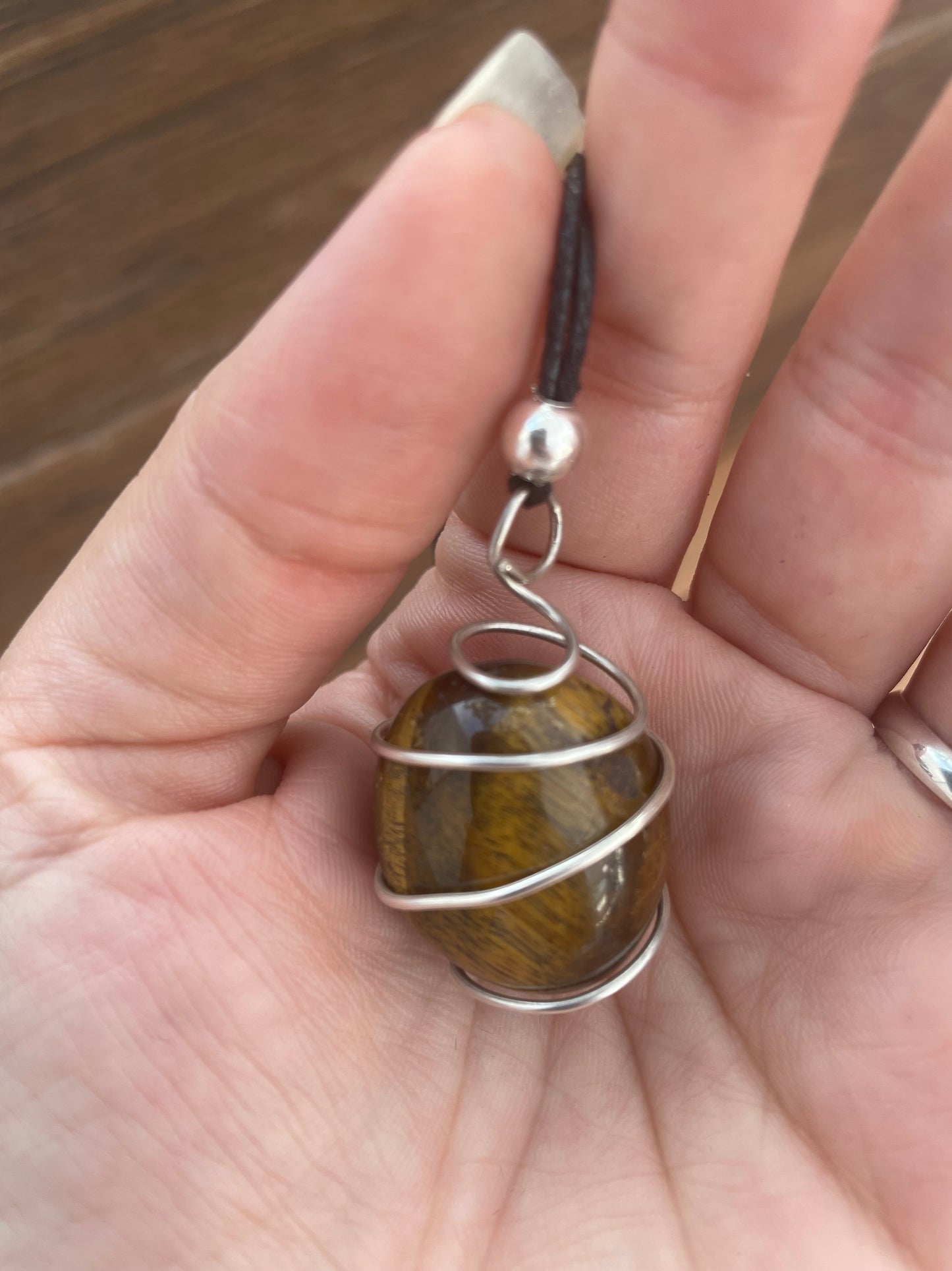 Silver and Tiger Eye Gemastone Necklace