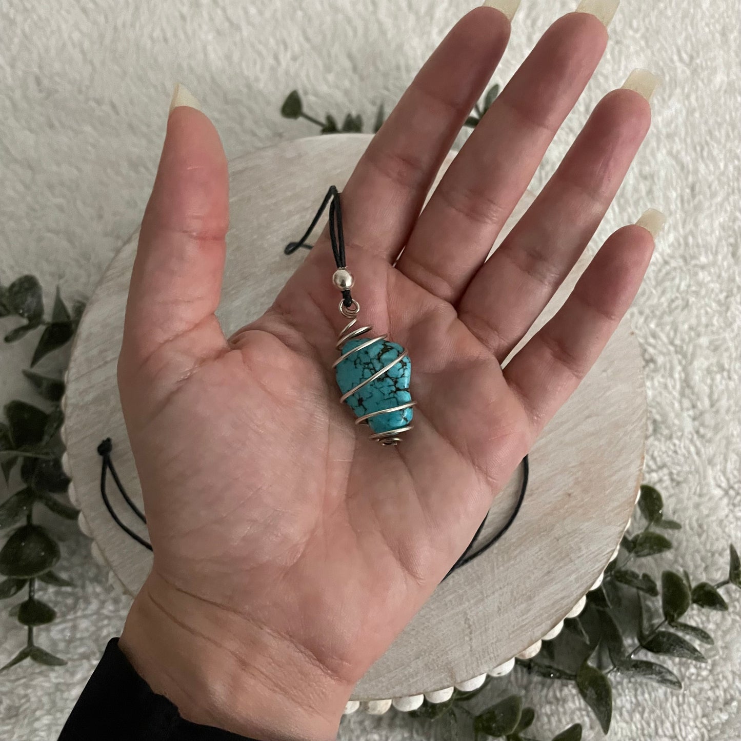 Silver and Turquoise Adjustable Necklace