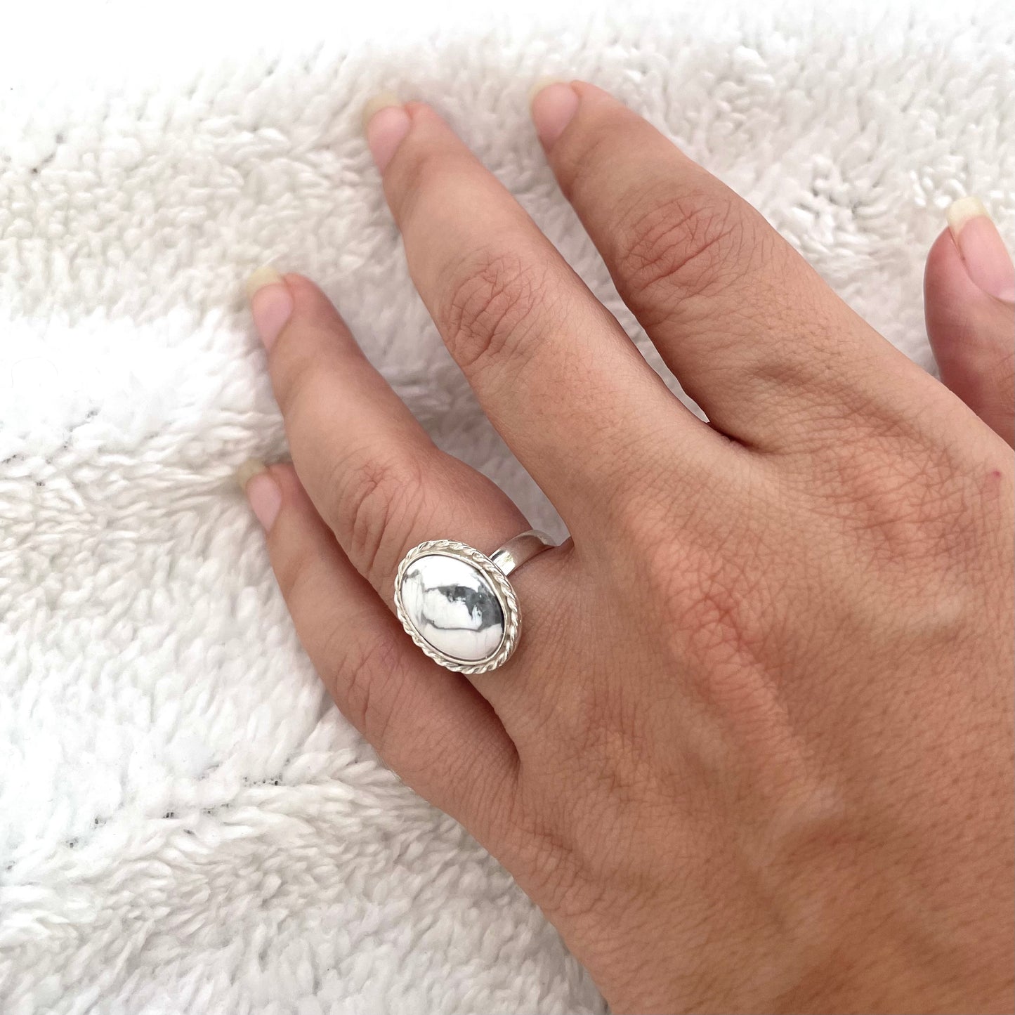 925 Silver and Howlite Gemastone. Fine art handmade