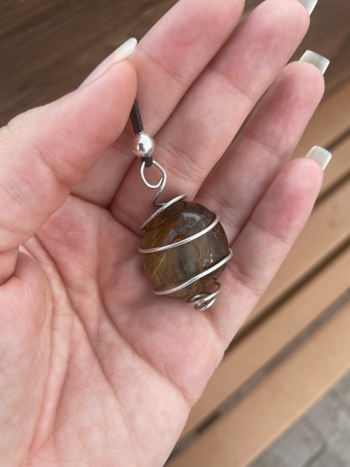Silver and Tiger Eye Gemastone Necklace