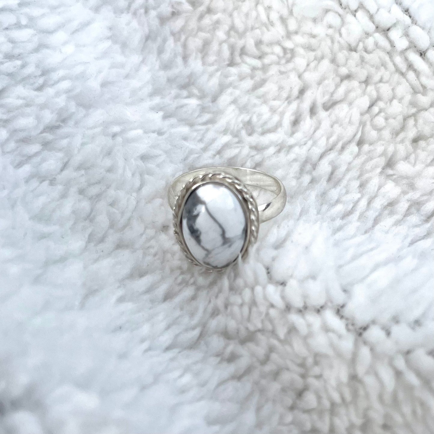 925 Silver and Howlite Gemastone. Fine art handmade