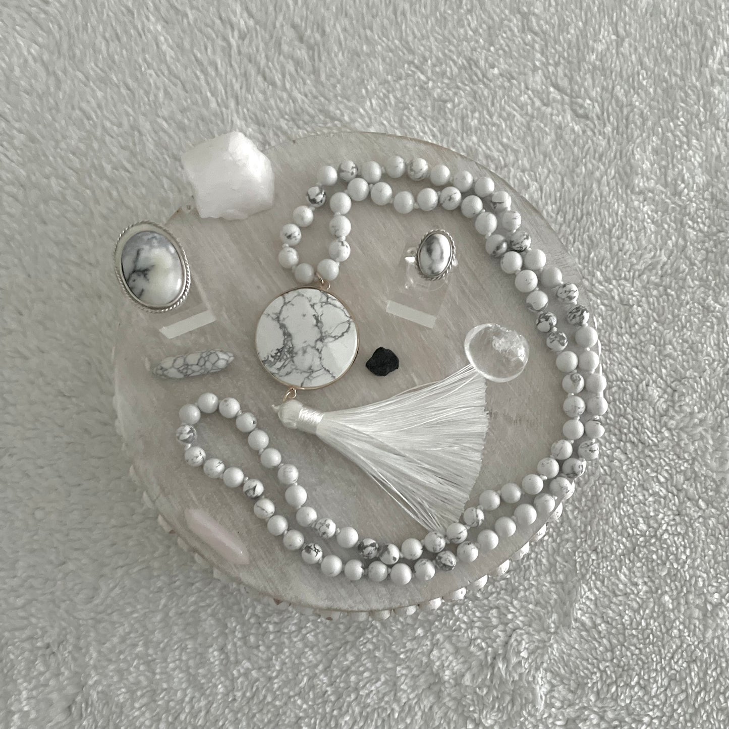 925 Silver and Howlite Gemastone. Fine art handmade