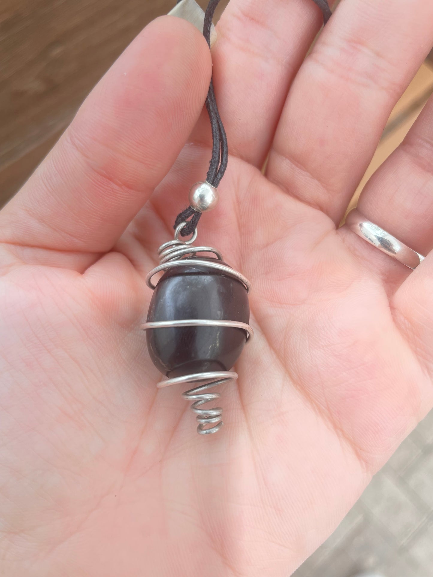 Silver and Black Onix Gemstone Necklace
