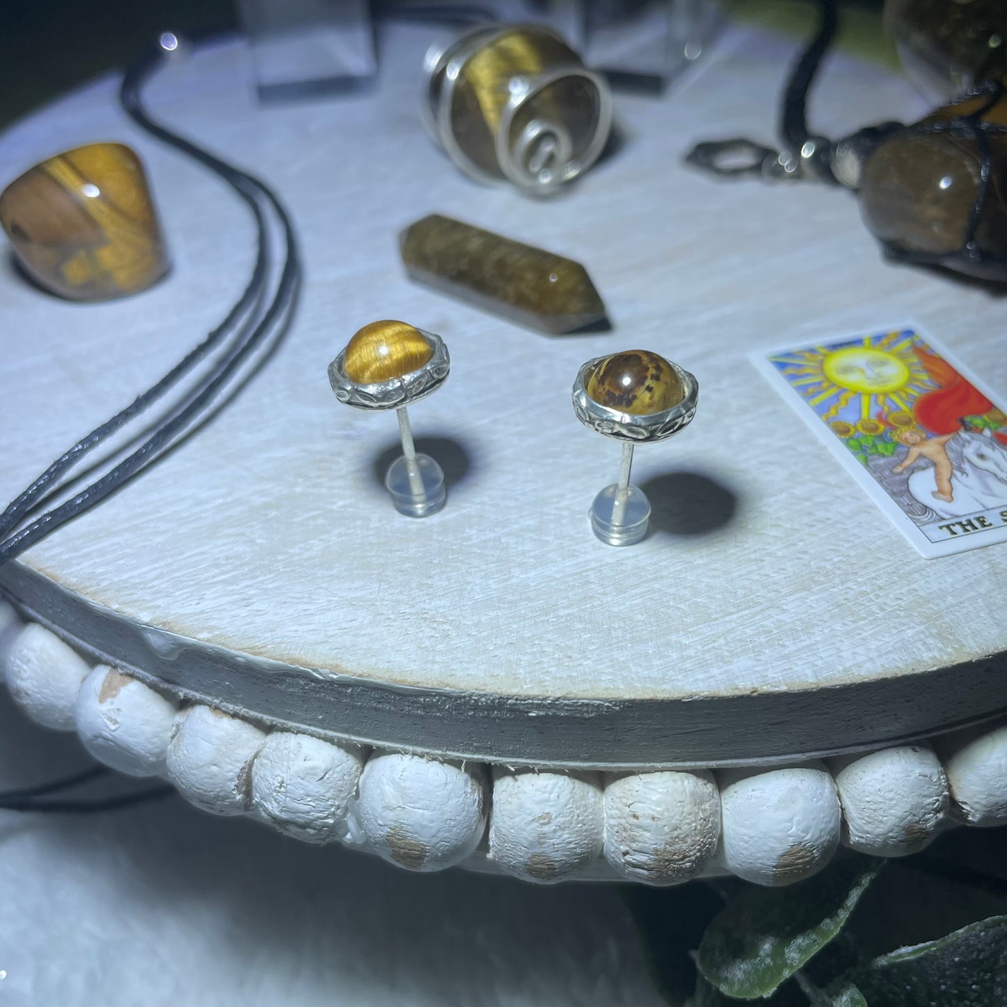 Tiger Eye - 925 Silver earring