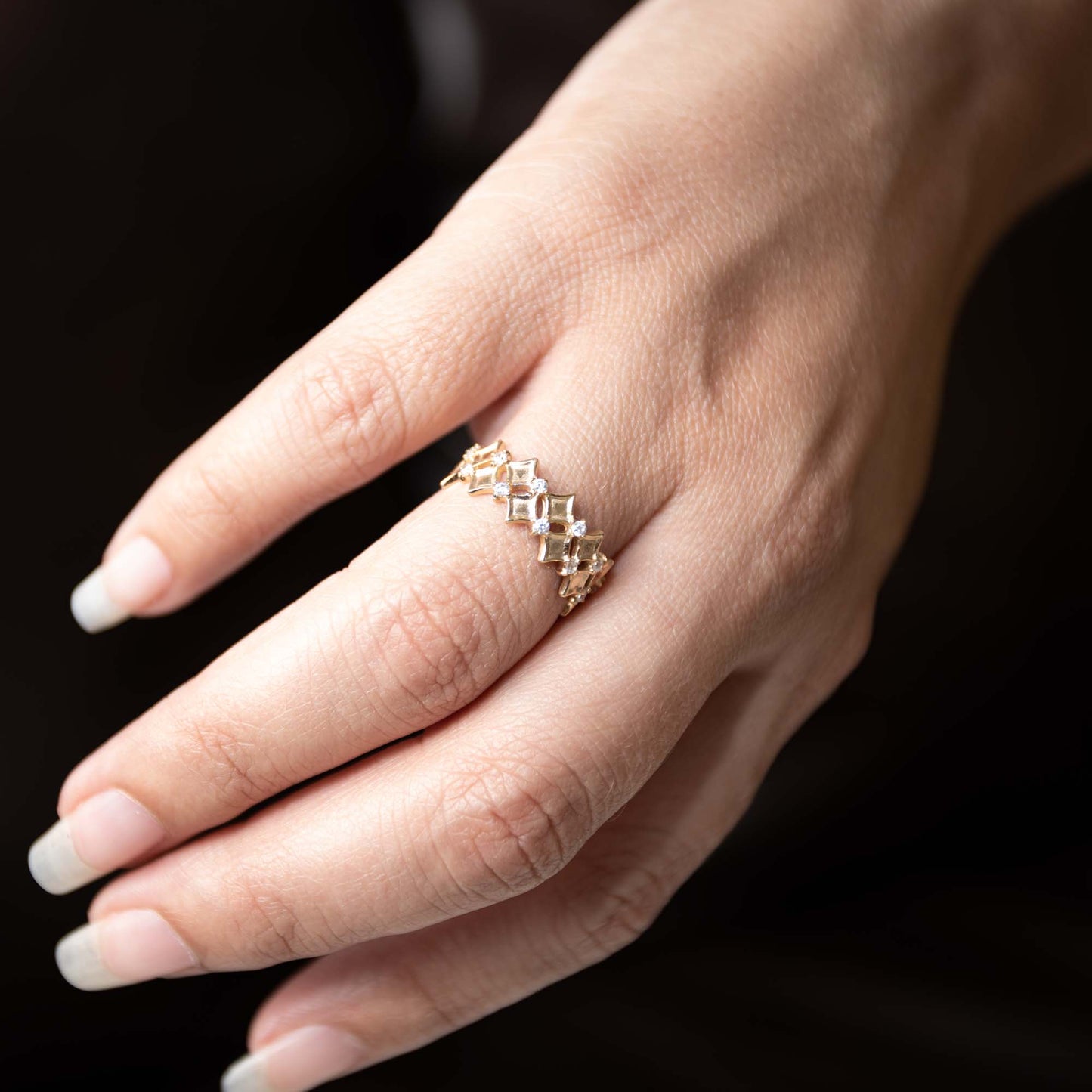White star - 14k gold ring