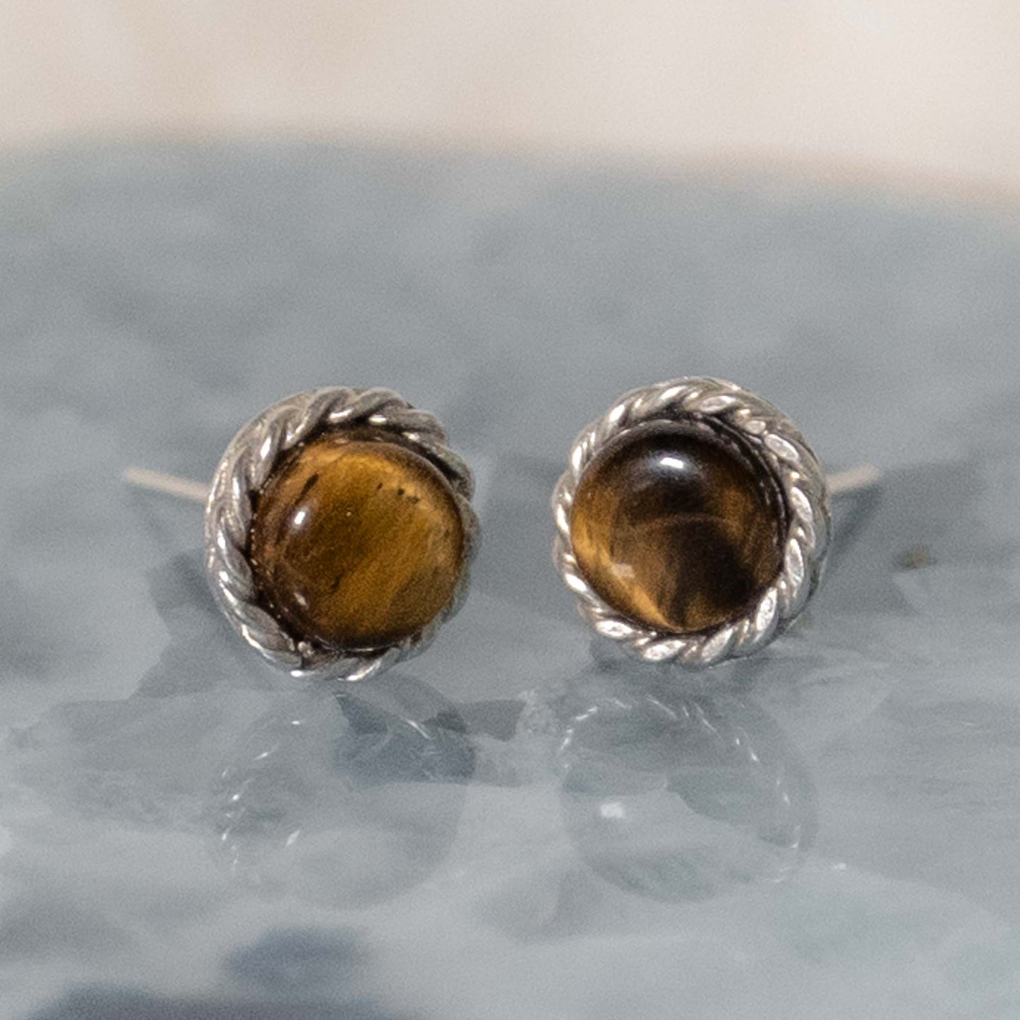 Tiger Eye - 925 Silver earring