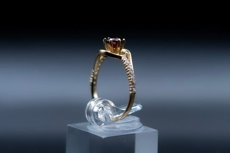 Red rose-14k gold ring