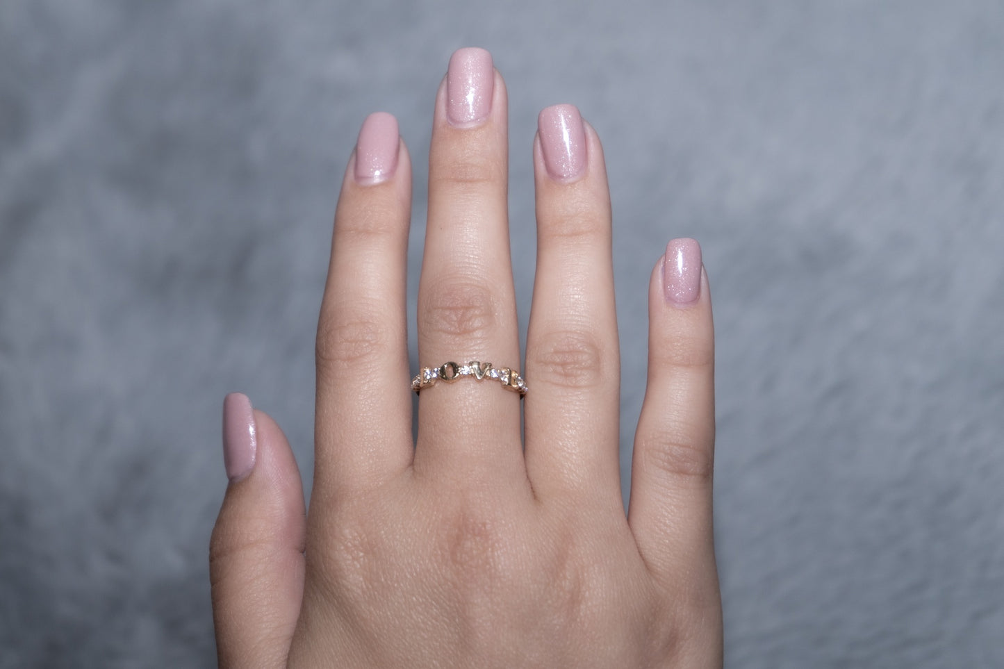 White love-14k gold ring