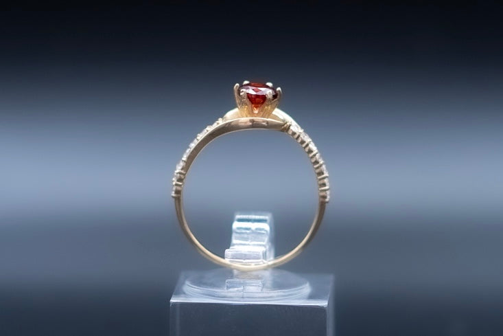 Red rose-14k gold ring