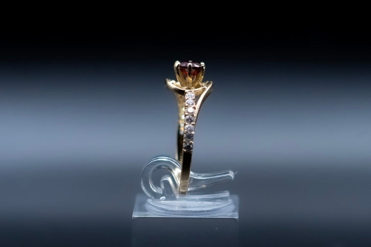 Red rose-14k gold ring