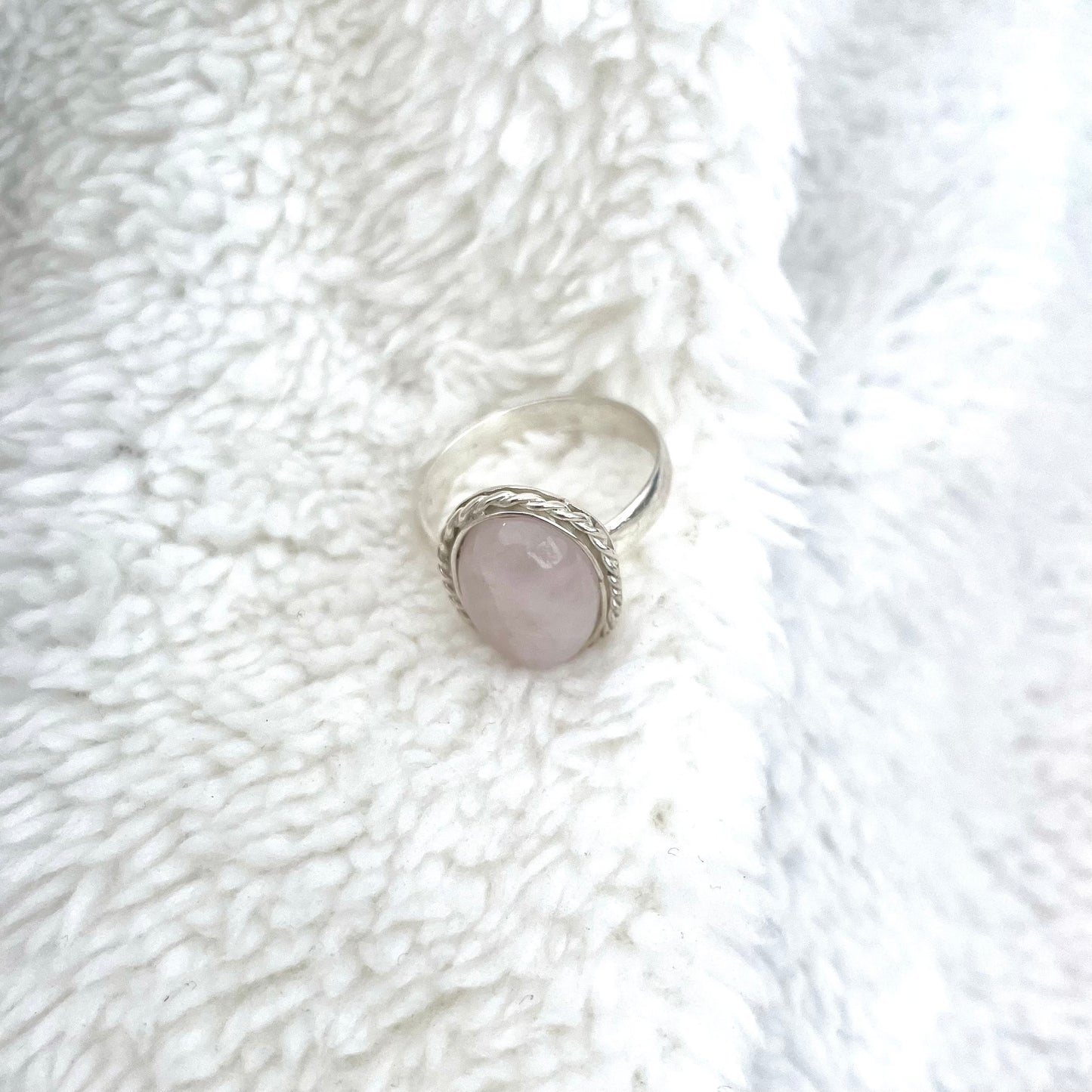 Silver ring with Rose Quartz Stone